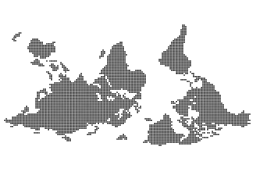 upside-down world map